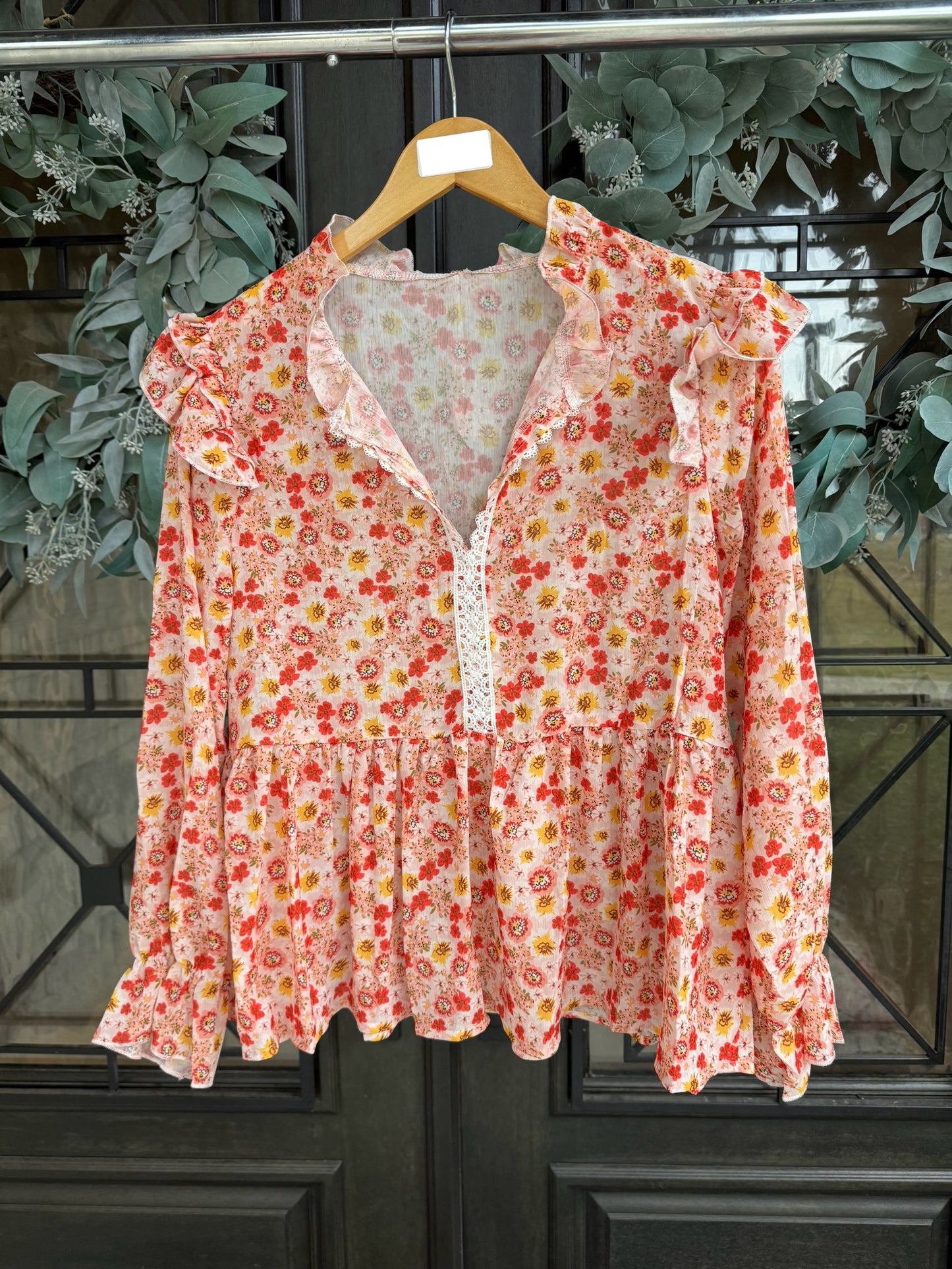 Orange Floral Top