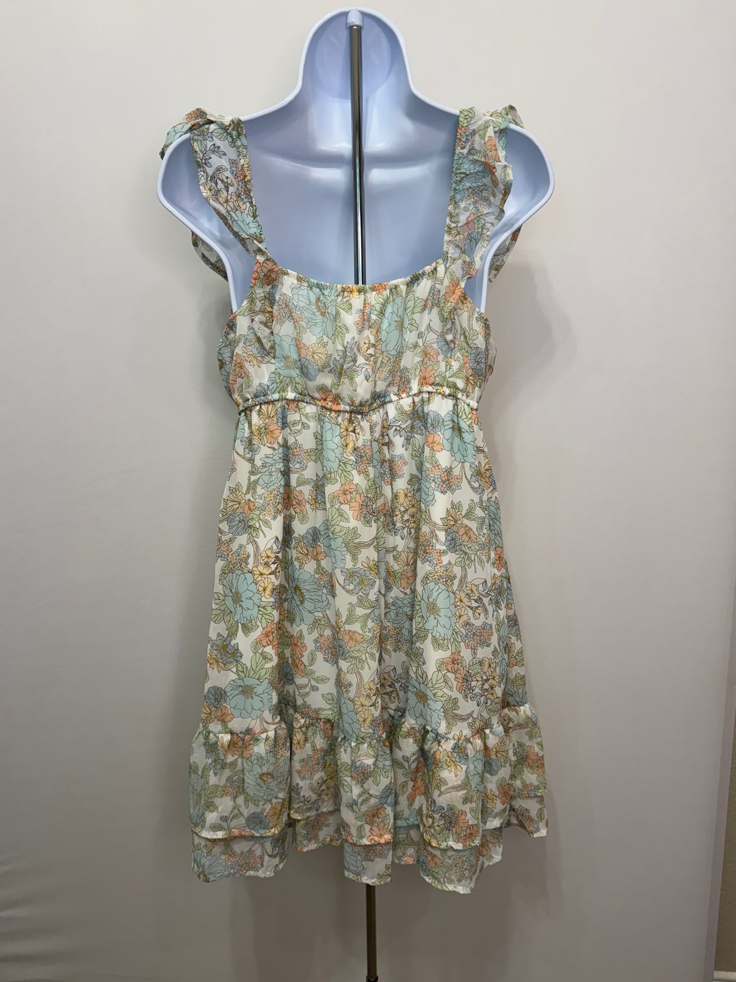 Ruffle Sleeve Floral Dress