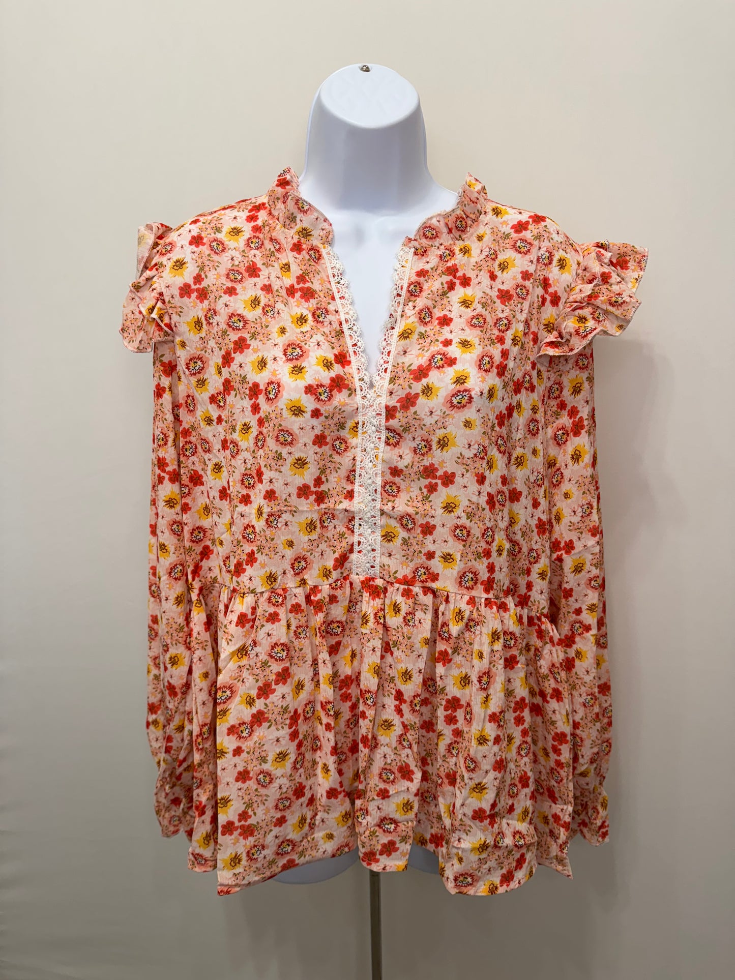 Orange Floral Top