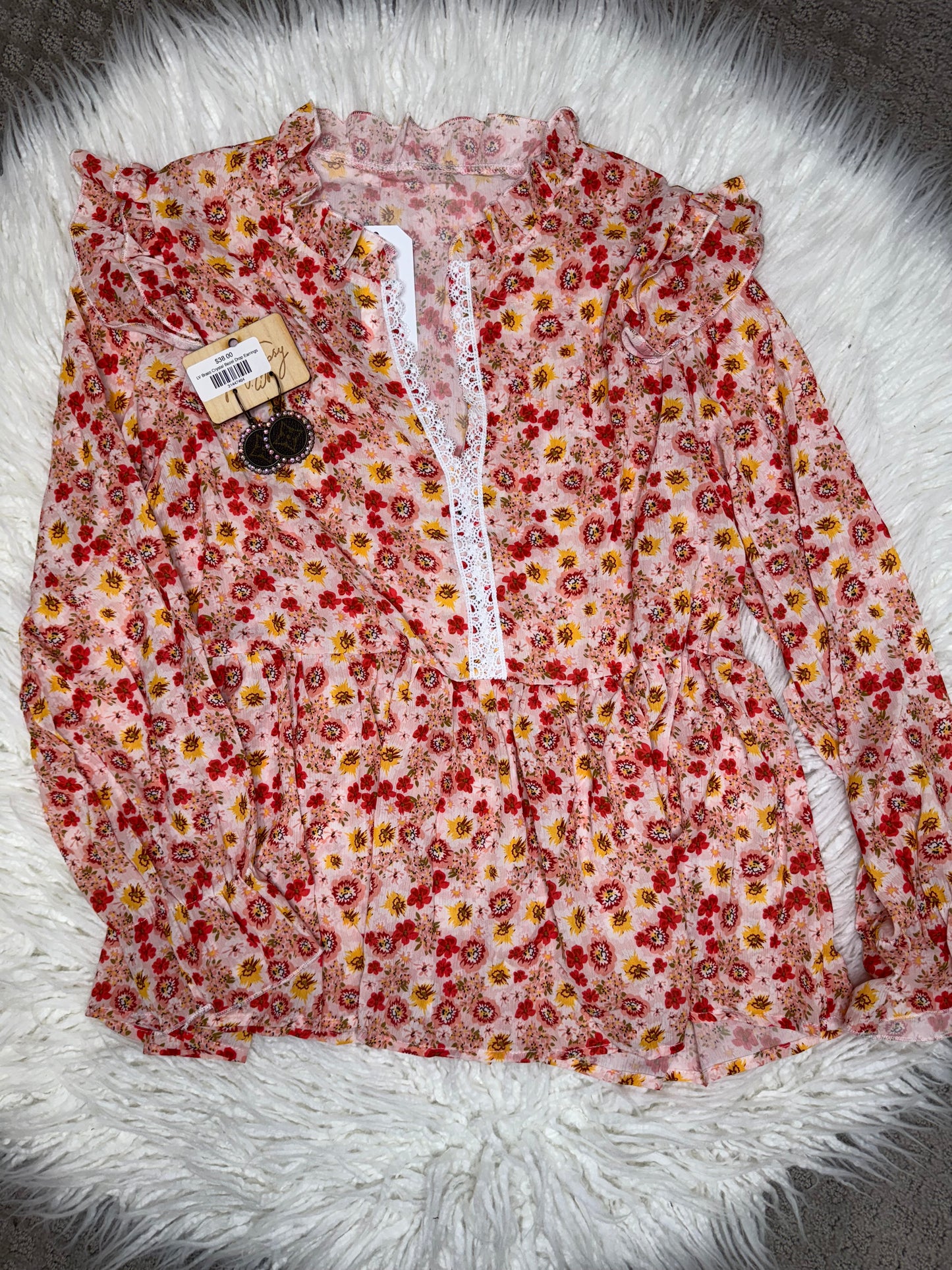 Orange Floral Top