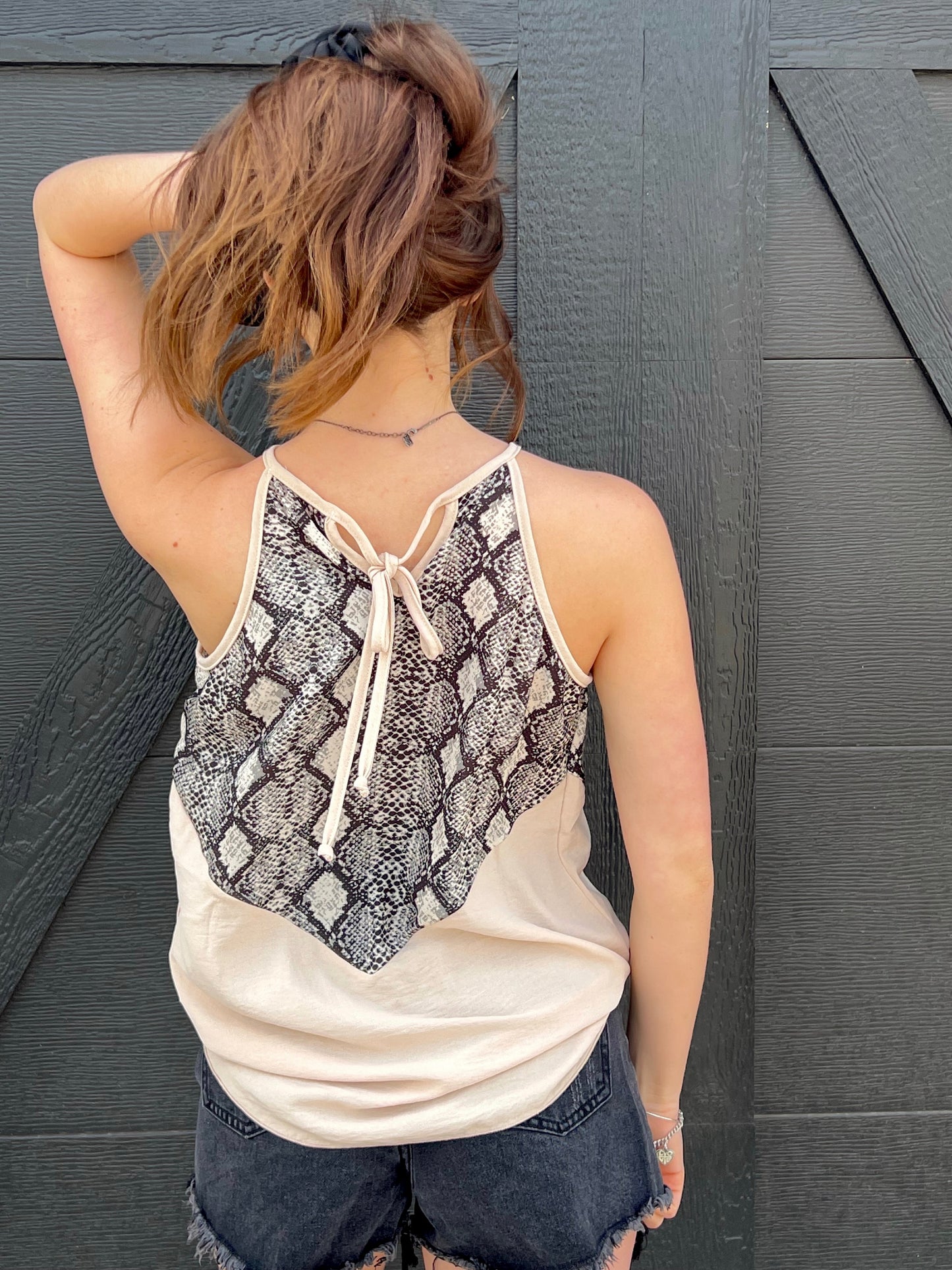 Snakeskin Halter Top