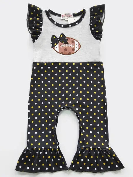 Black Football Dot Infant One-Piece