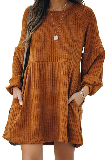 Rib Knit Pocket Dress