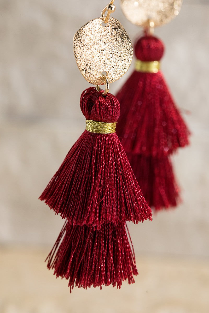 Disc & Tassel Earrings