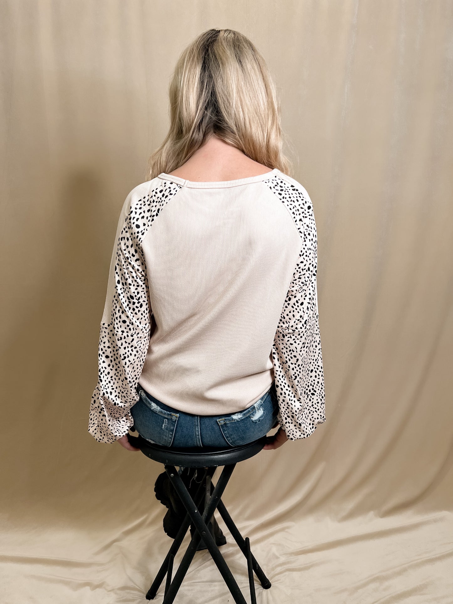 Leopard Rib Knit Top