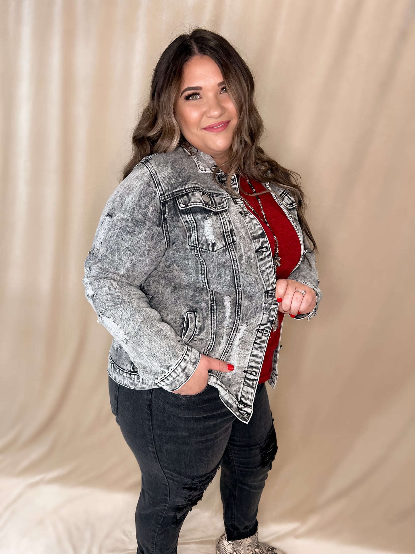 Distressed Denim Jacket