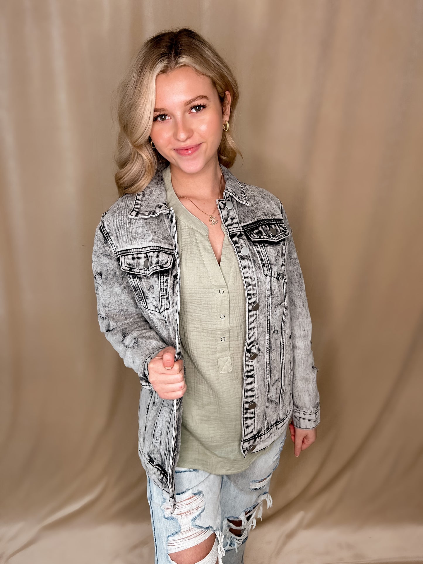 Distressed Denim Jacket