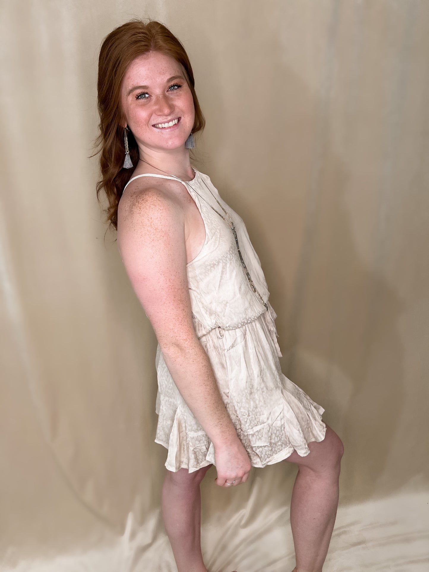 Leopard Satin Cami Romper