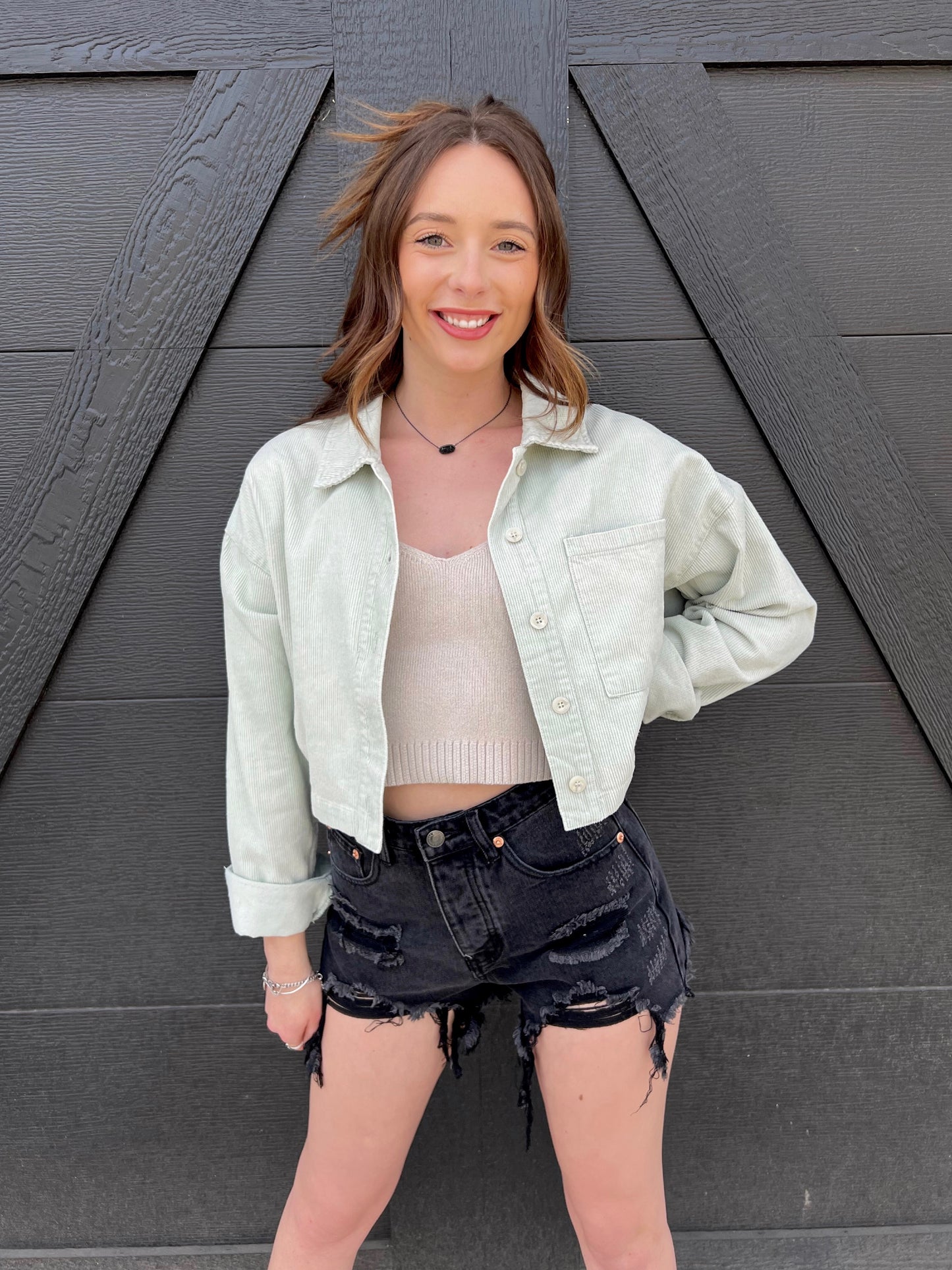 Cropped Corduroy Jacket