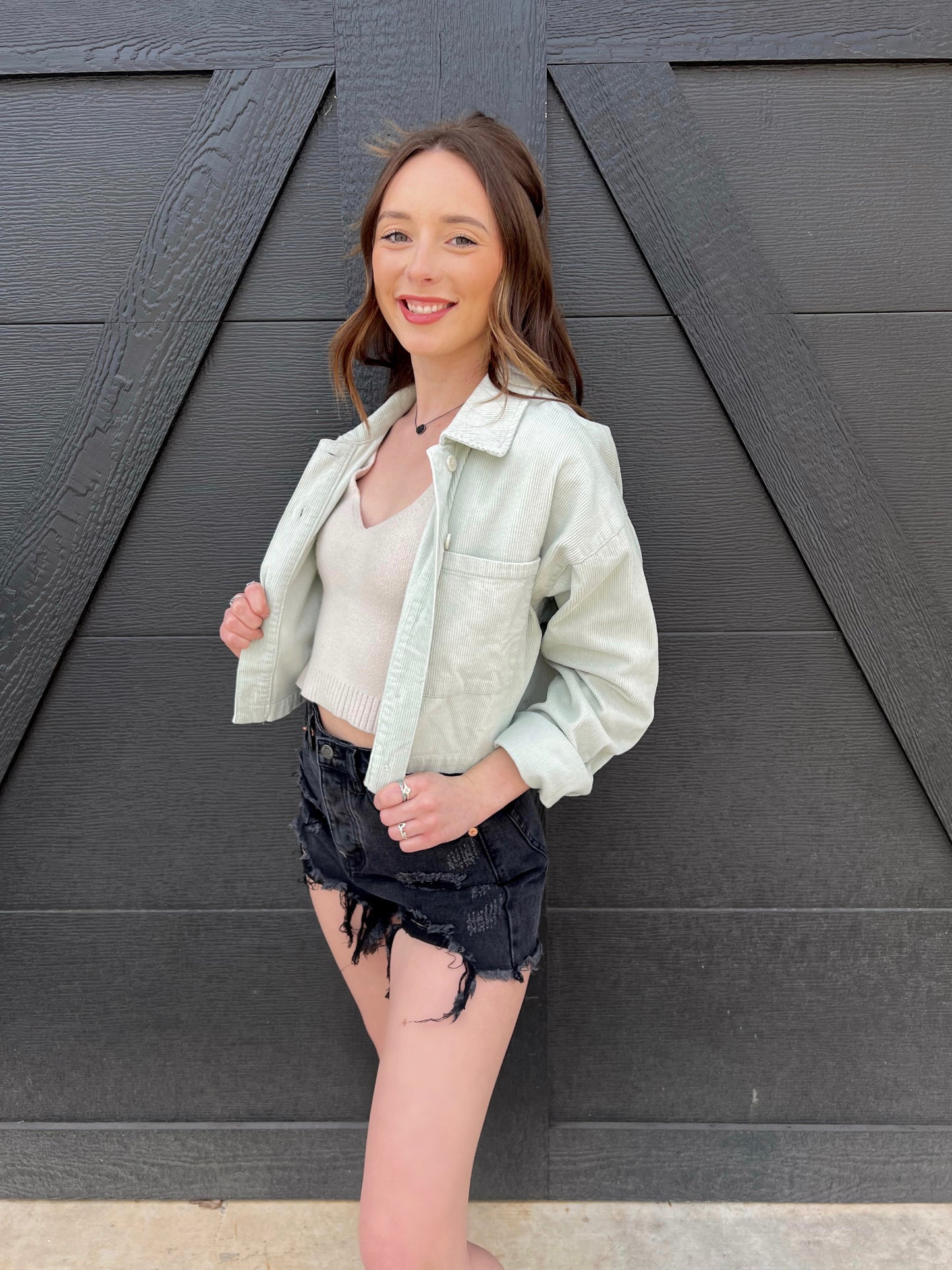 Cropped Corduroy Jacket
