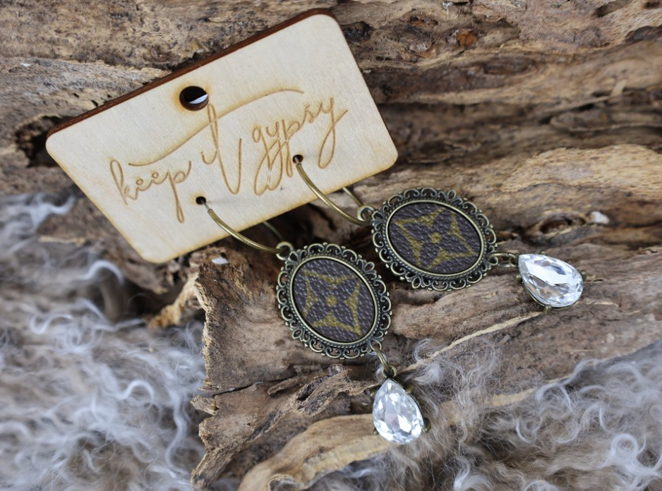 LV Crystal Drop Earrings