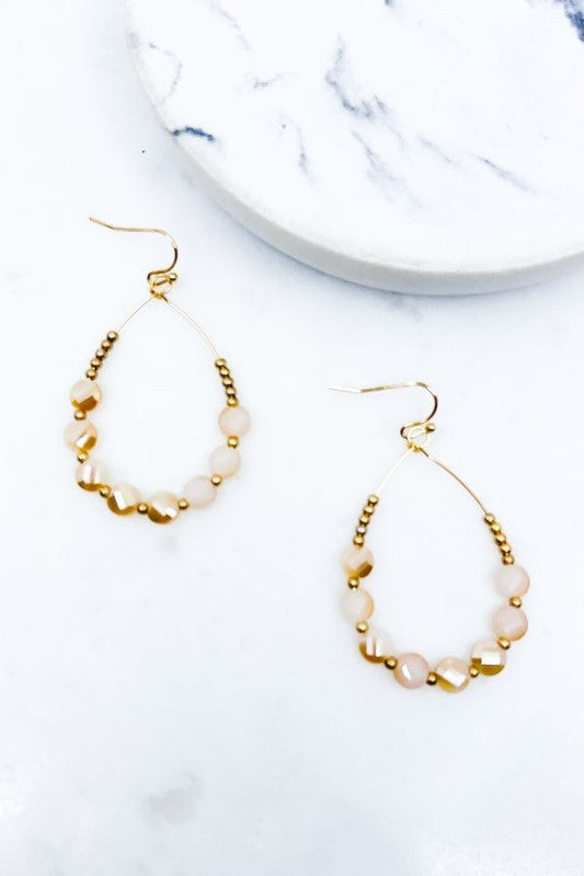 Glass Beaded Teardrop Earrings