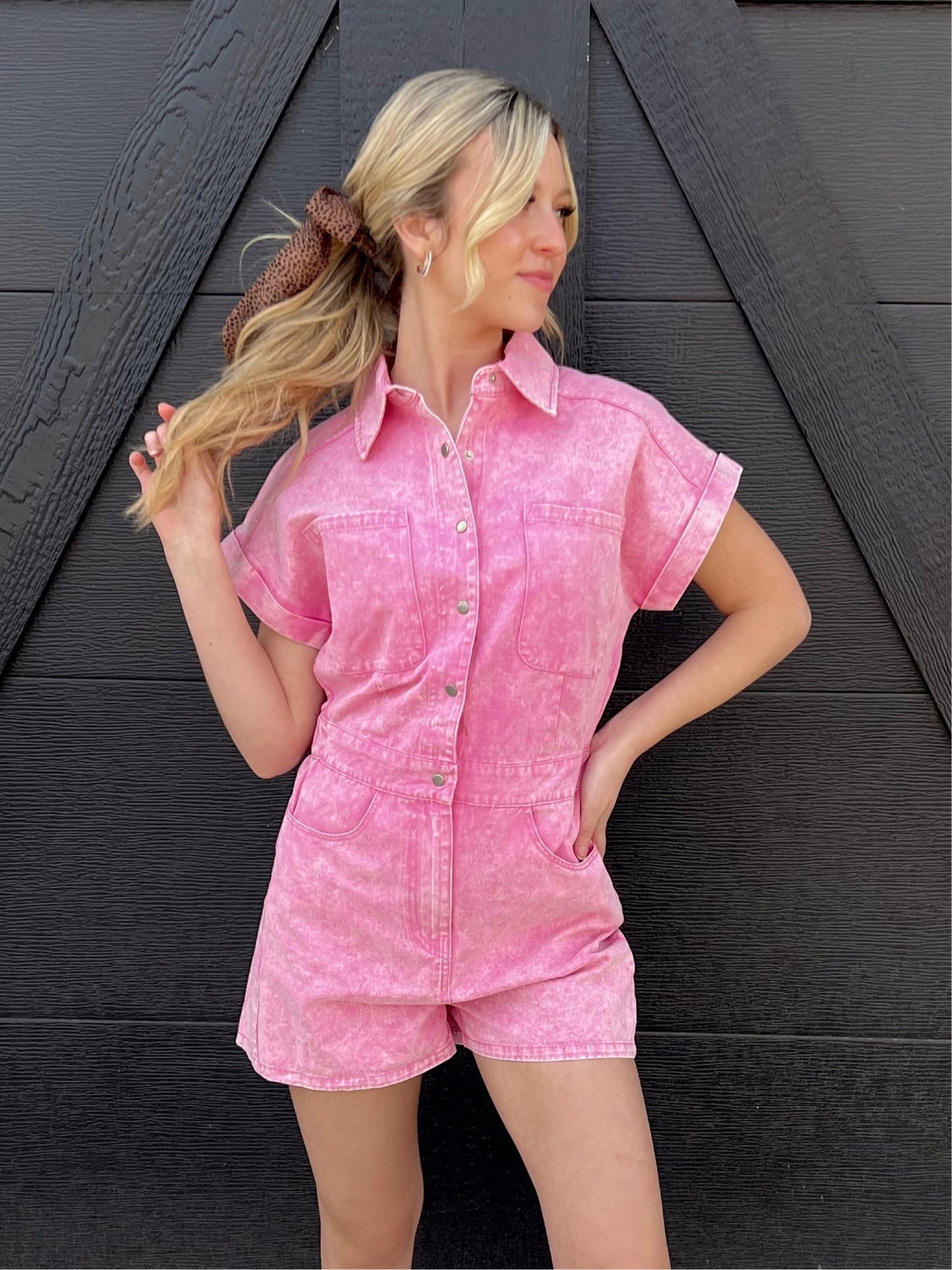 Barbie Pink Denim Romper