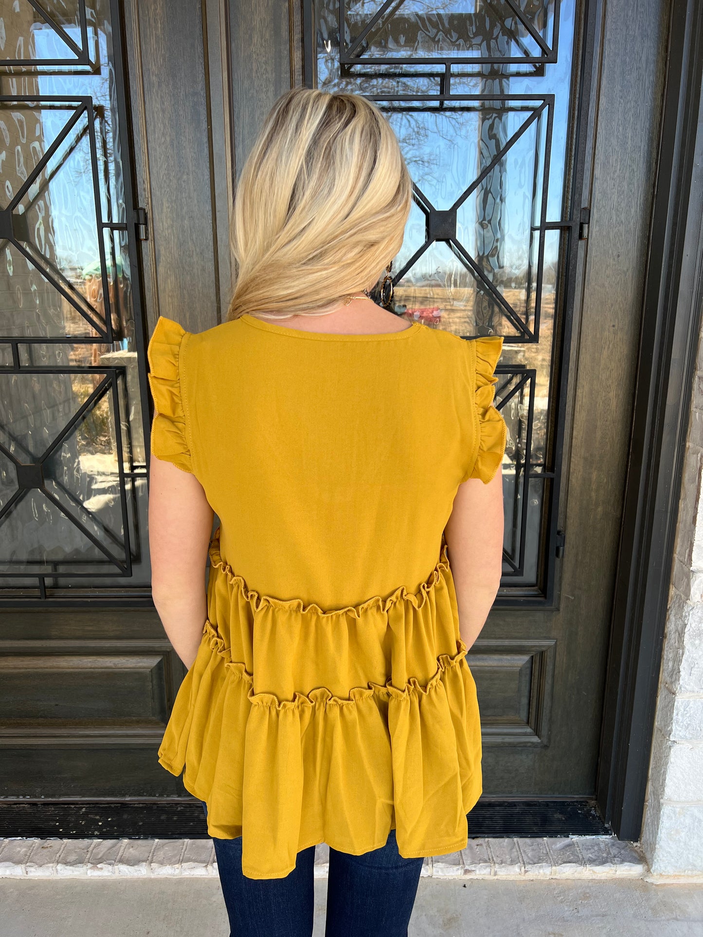 Yellow Ruffled Babydoll Top
