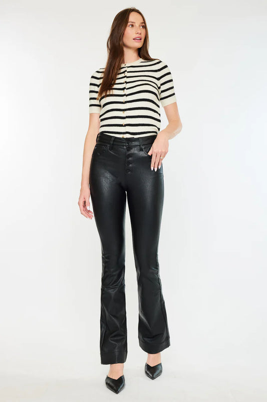 Faux Leather High Rise Bootcut Jean