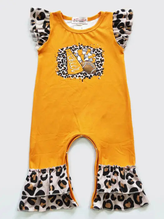 Orange Football Infant One-Piece