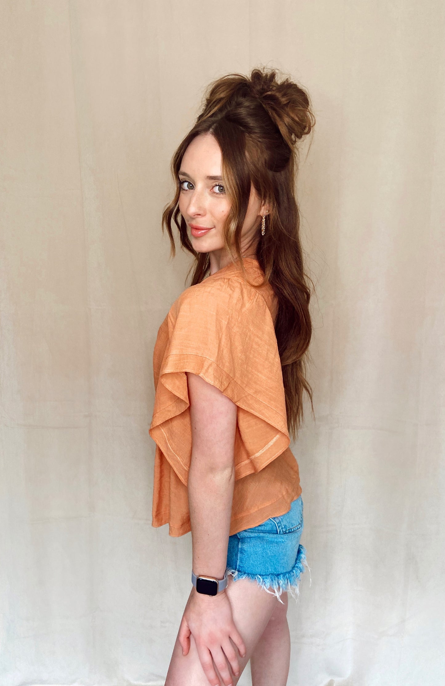 Falling for You Apricot Top