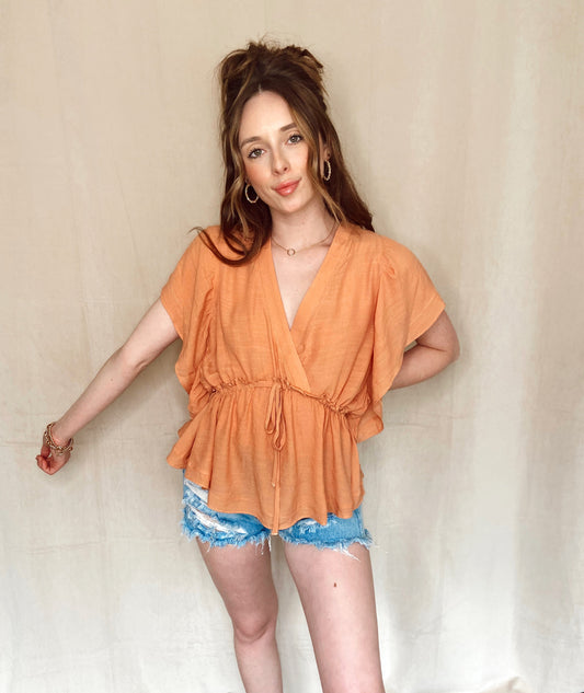Falling for You Apricot Top