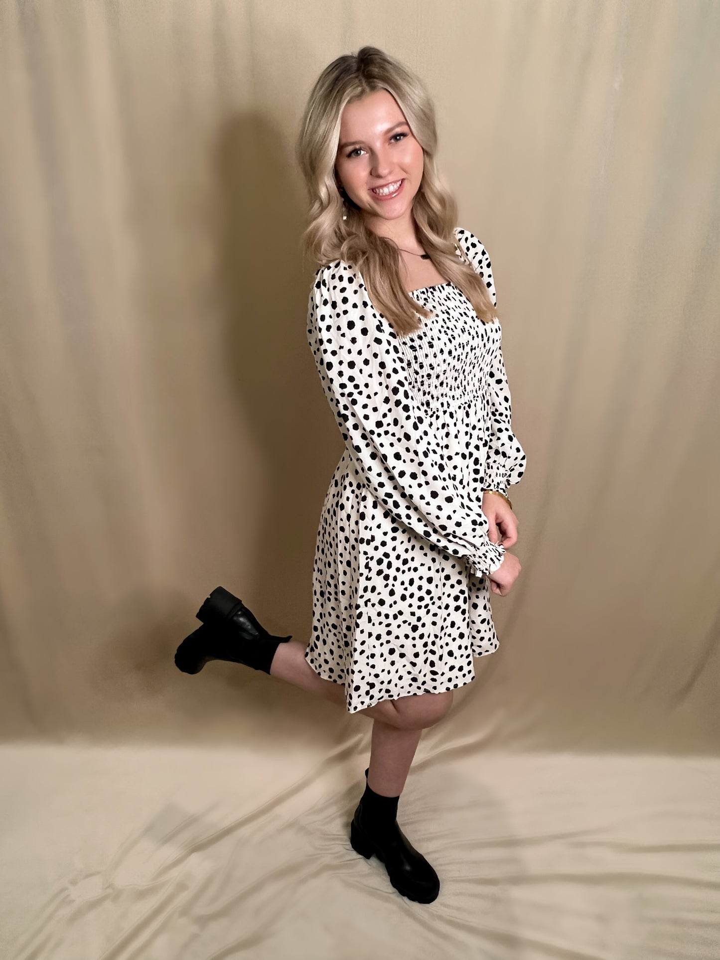 Spotty Printed Woven Dress