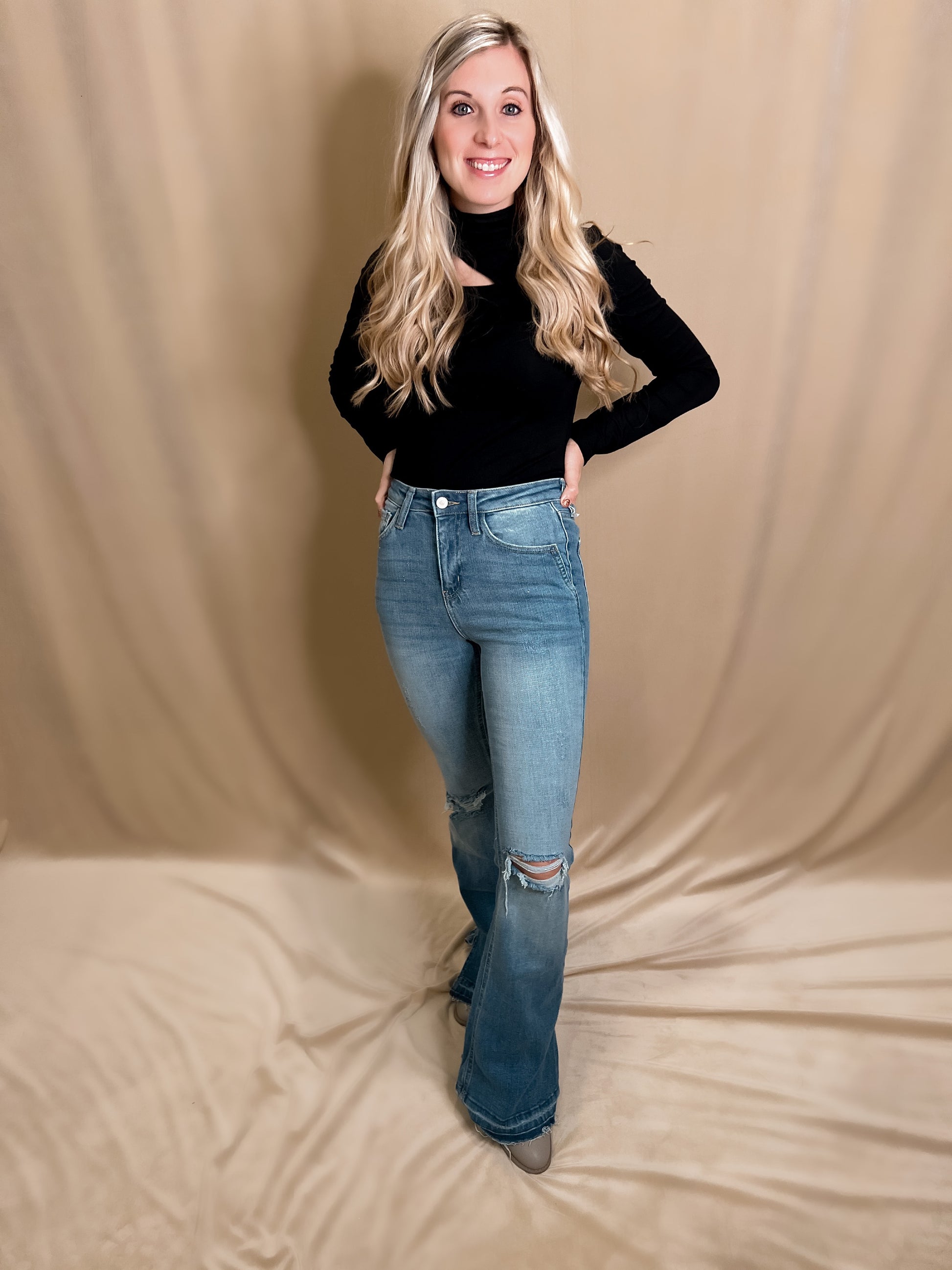 Kancan High Rise Flare Jean