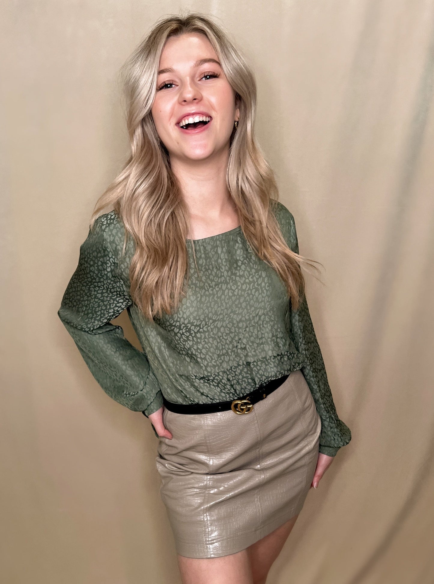 Textured Faux Leather Skirt