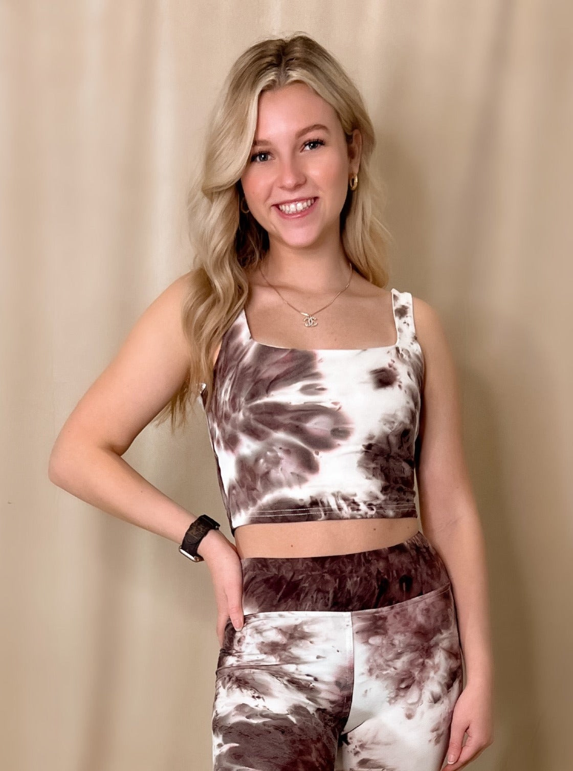 Tie Dye Knit Lounge Crop Top