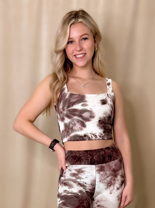 Tie Dye Knit Lounge Crop Top