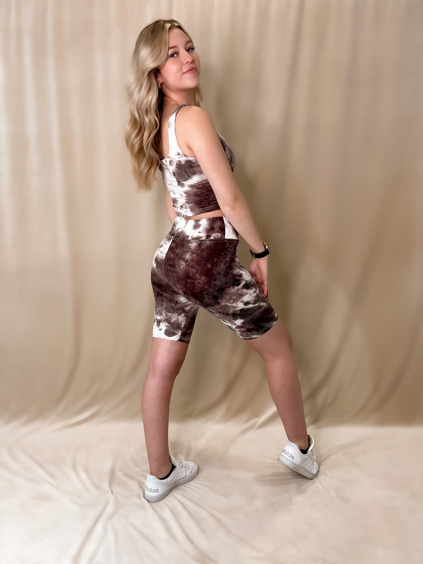 Tie Dye Knit Biker Lounge Shorts