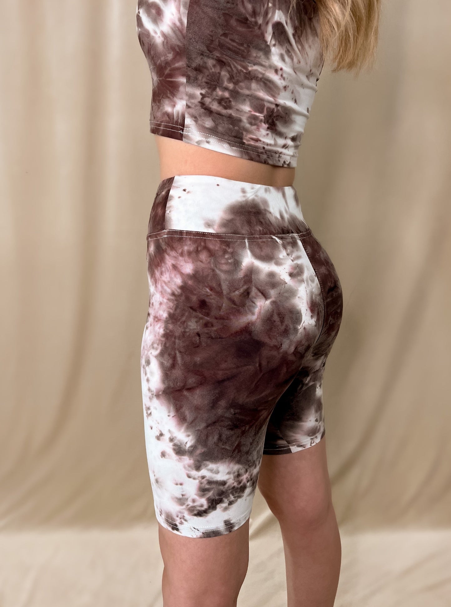 Tie Dye Knit Biker Lounge Shorts