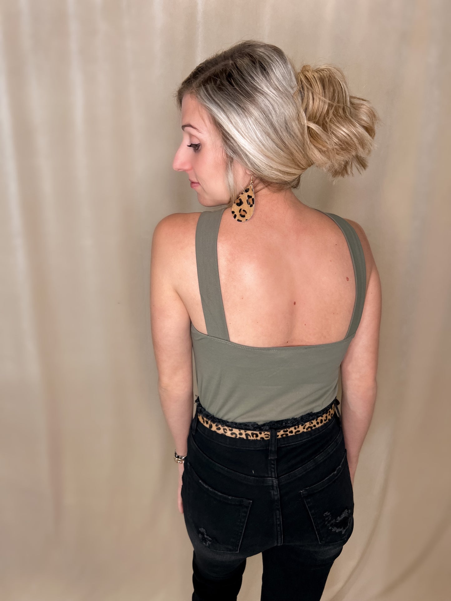 Cross Neck Halter Bodysuit Top