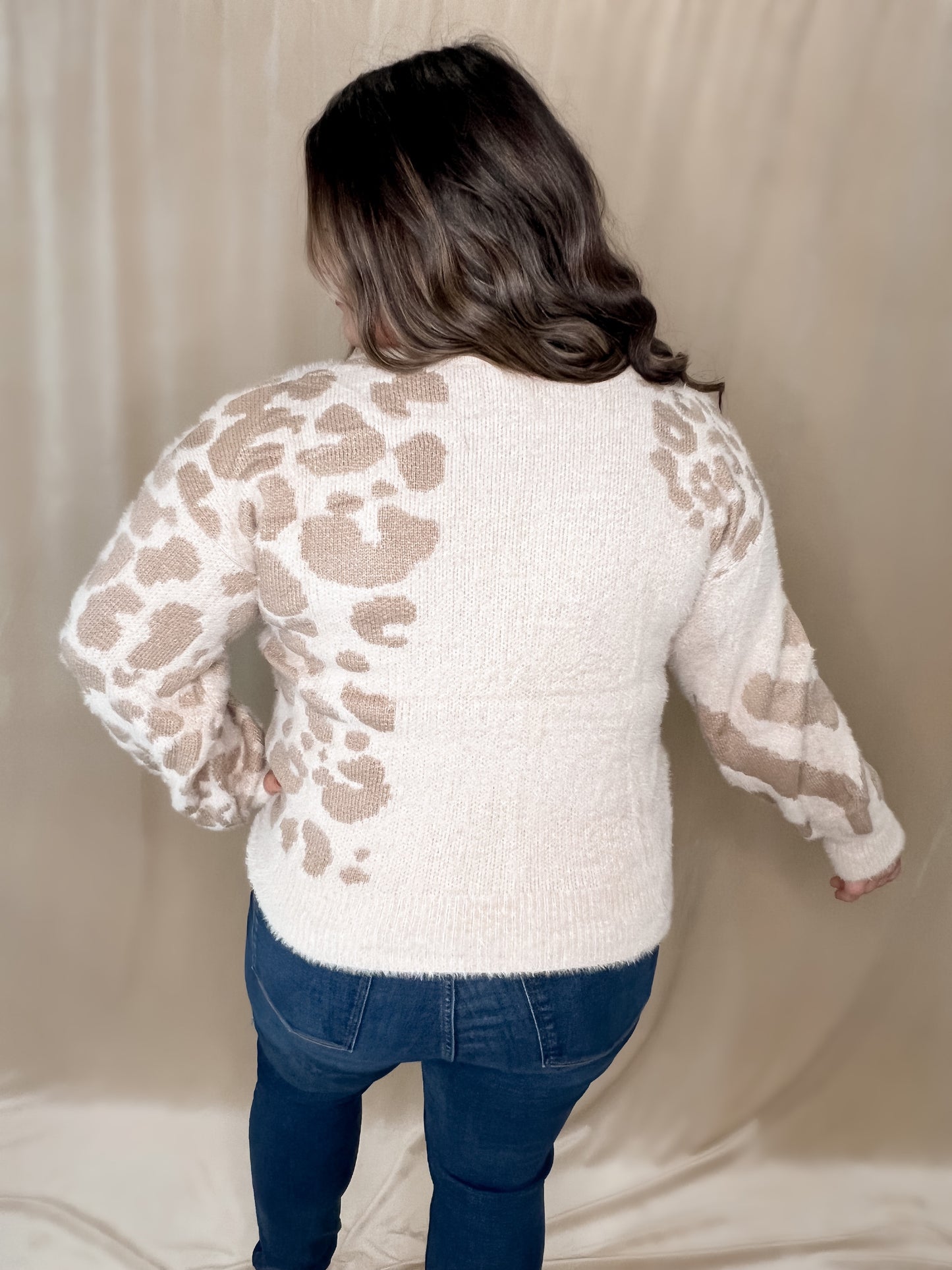 Fuzzy Leopard Sweater