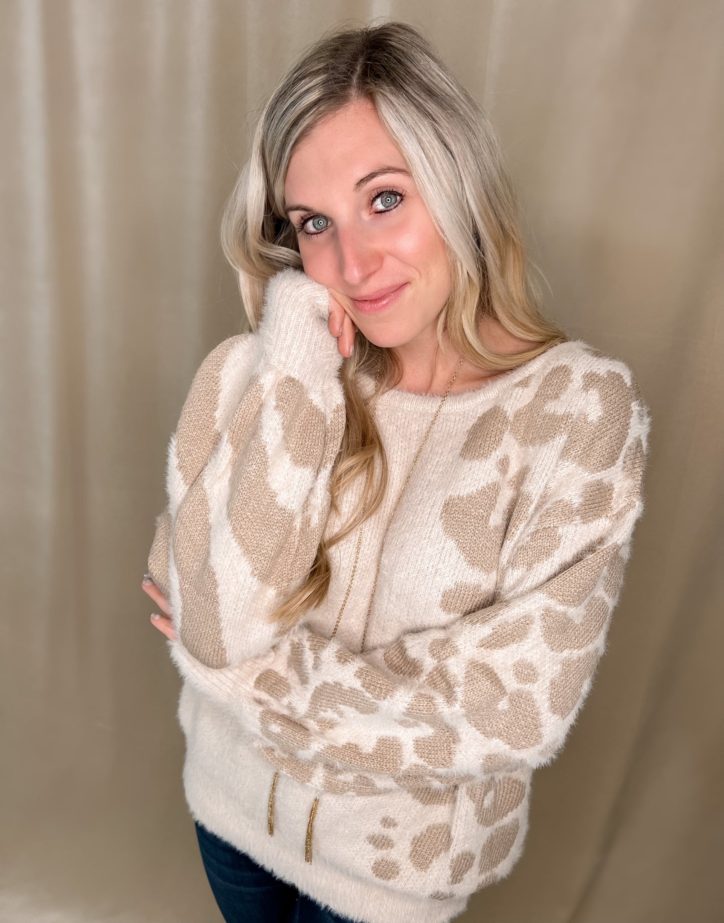 Fuzzy Leopard Sweater