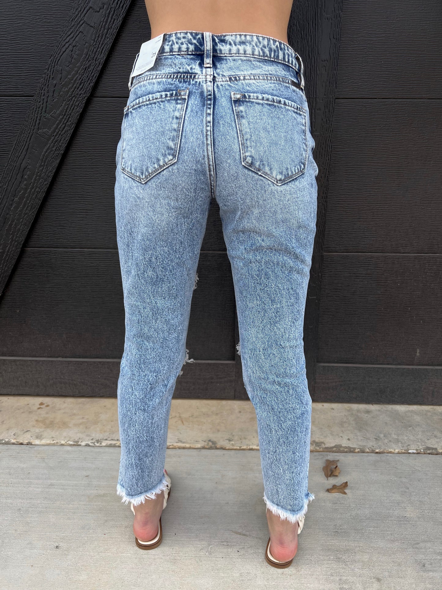 KanCan High Rise Distressed MOM Jean