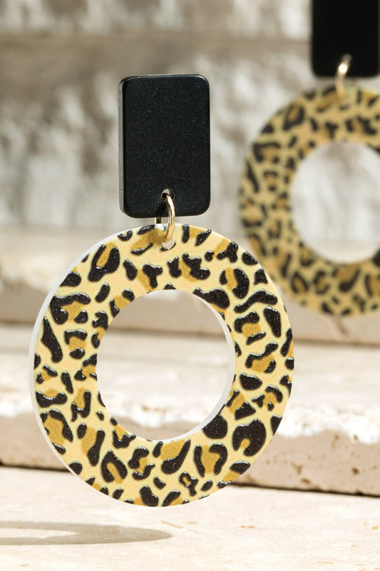 Round Leopard Print Earrings