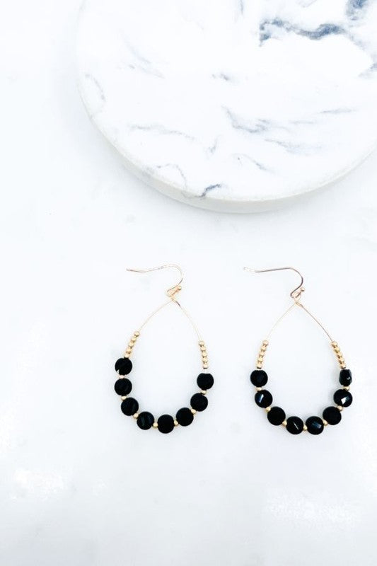Glass Beaded Teardrop Earrings