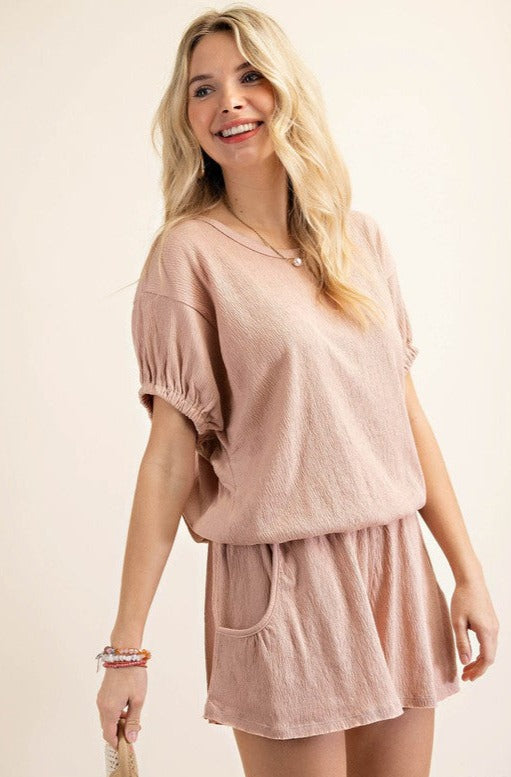 Mauve Crinkle Top